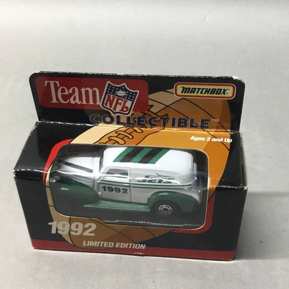 MATCHBOX 1992 JETS NFL TEAM COLLECTIBLES DELIVERY VAN FACTORY SEALED NIB - Picture 2 of 4